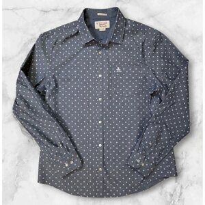 Penguin By Munsingwear Shirt Mens Sz XL Blue Chambray Heritage Slim Fit EUC
